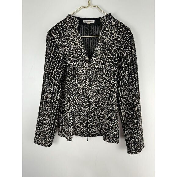 Alexandra Rosati Sz 12 Leopard Print Y2K Zip Front Jacket Mesh Animal Print - Picture 1 of 7